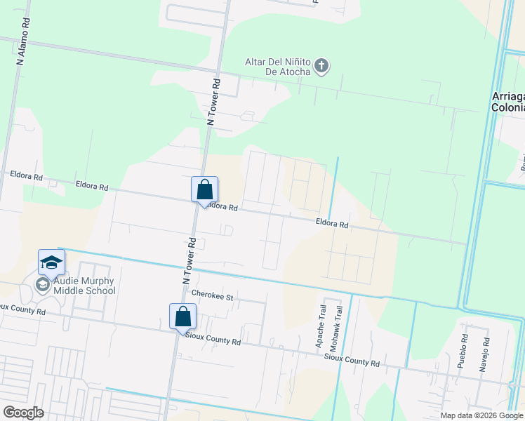 map of restaurants, bars, coffee shops, grocery stores, and more near 405 Eldora Road in Alamo