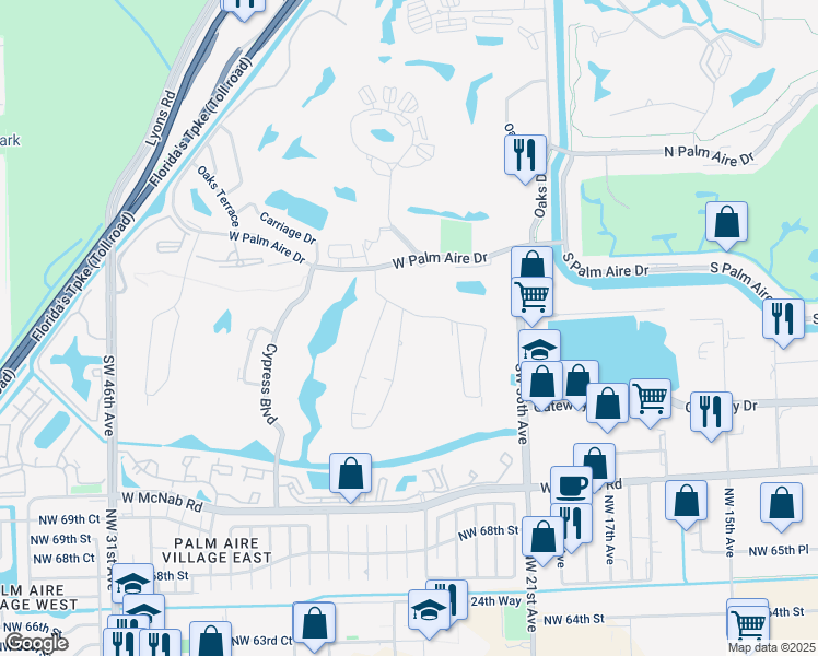 map of restaurants, bars, coffee shops, grocery stores, and more near 1002 West Cypress Drive in Pompano Beach