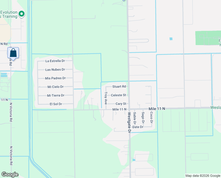 map of restaurants, bars, coffee shops, grocery stores, and more near 1912 Celeste Street in Weslaco