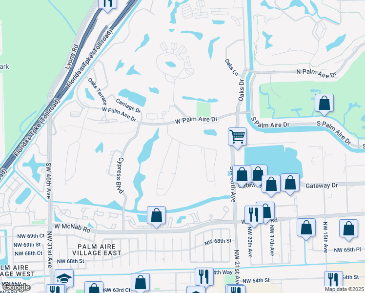 map of restaurants, bars, coffee shops, grocery stores, and more near 1002 East Cypress Drive in Pompano Beach