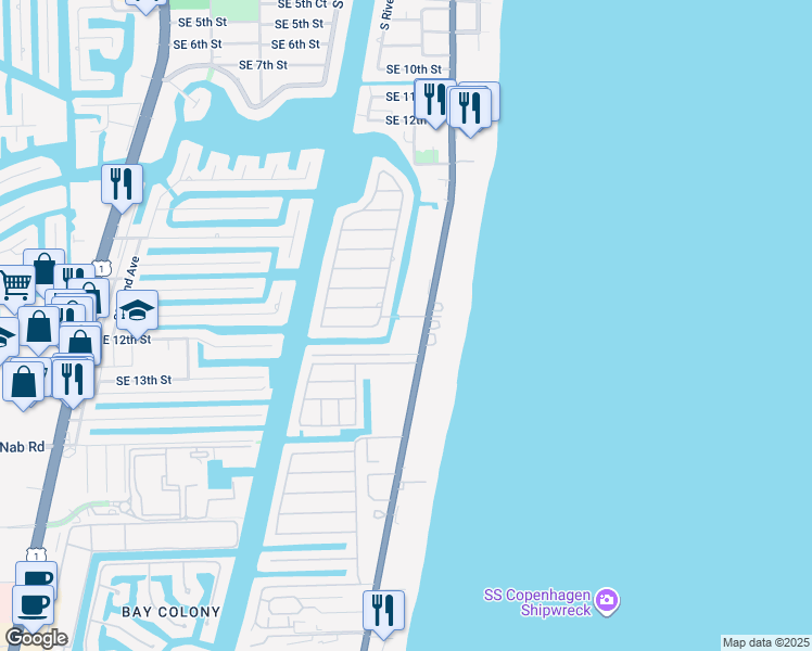 map of restaurants, bars, coffee shops, grocery stores, and more near in Lauderdale-by-the-Sea