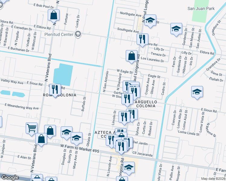 map of restaurants, bars, coffee shops, grocery stores, and more near 206 Garfield Street in San Juan