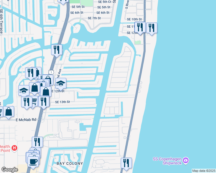 map of restaurants, bars, coffee shops, grocery stores, and more near 1981 West Terra Mar Drive in Pompano Beach