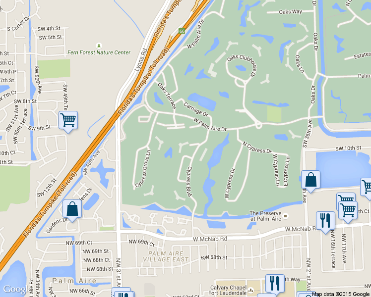map of restaurants, bars, coffee shops, grocery stores, and more near 900 Cypress Terrace in Pompano Beach