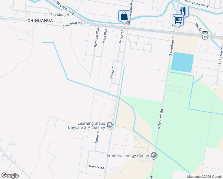 map of restaurants, bars, coffee shops, grocery stores, and more near 2420 Abram Road in Palmview