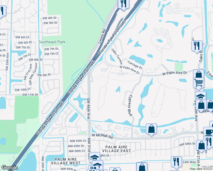 map of restaurants, bars, coffee shops, grocery stores, and more near 901 Cypress Grove Drive in Pompano Beach