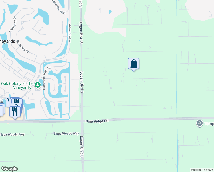 map of restaurants, bars, coffee shops, grocery stores, and more near 5310 Tamarind Ridge Drive in Naples