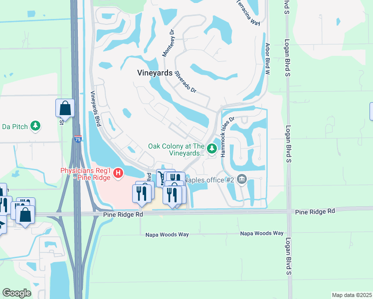 map of restaurants, bars, coffee shops, grocery stores, and more near 118 Fountain Circle in Naples