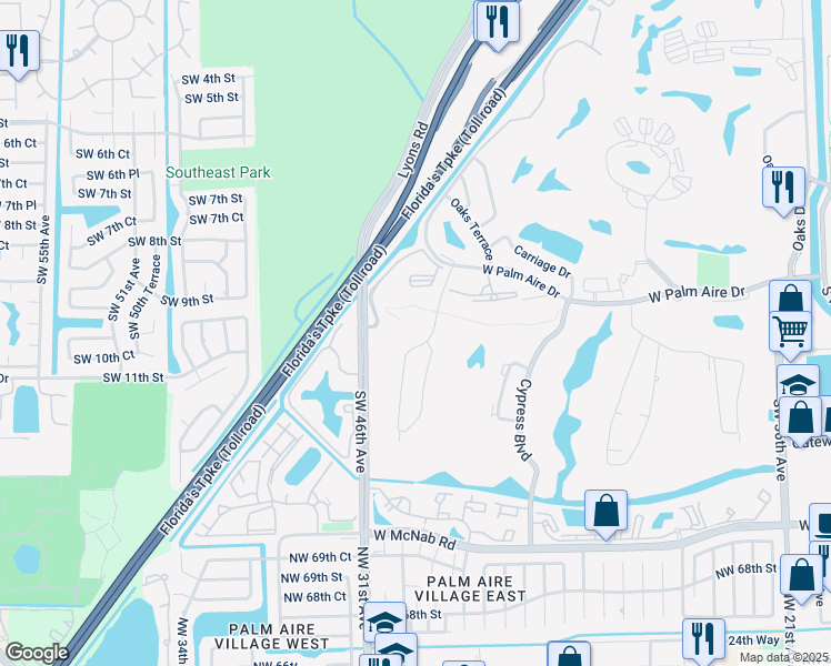 map of restaurants, bars, coffee shops, grocery stores, and more near 901 Cypress Grove Drive in Pompano Beach