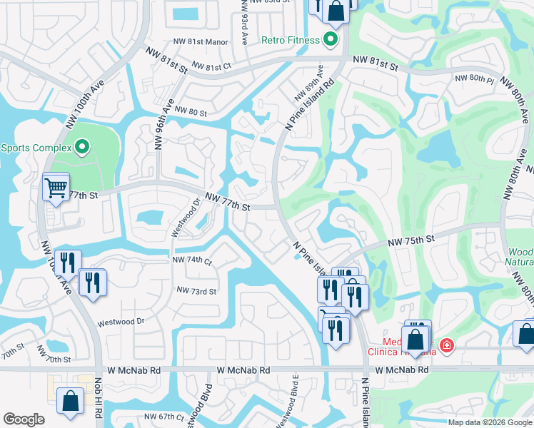 map of restaurants, bars, coffee shops, grocery stores, and more near in Tamarac