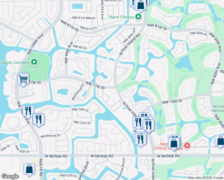 map of restaurants, bars, coffee shops, grocery stores, and more near in Tamarac