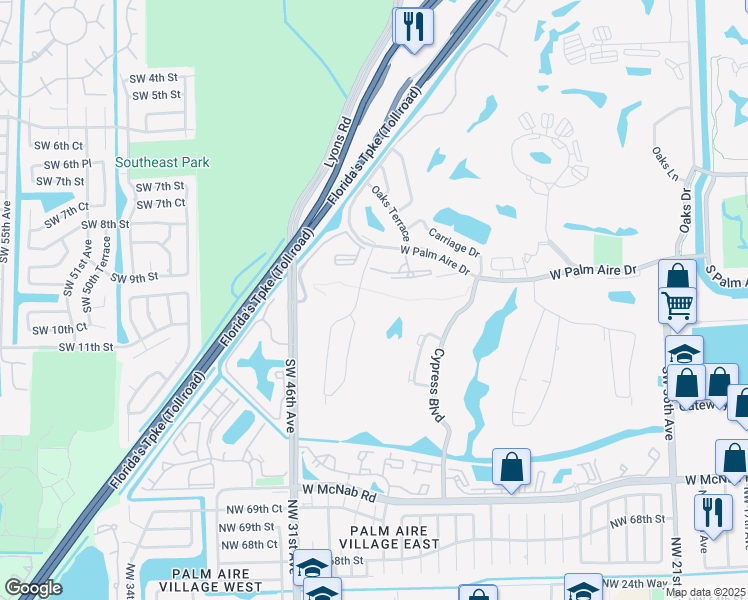 map of restaurants, bars, coffee shops, grocery stores, and more near 800 Cypress Grove Drive in Pompano Beach