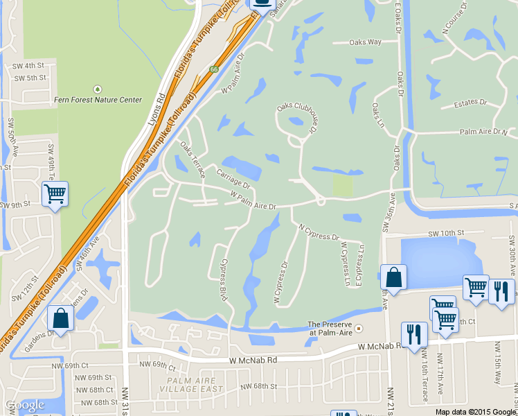 map of restaurants, bars, coffee shops, grocery stores, and more near 800 Cypress Boulevard in Pompano Beach