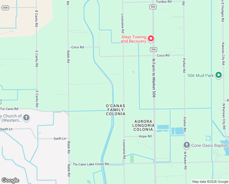 map of restaurants, bars, coffee shops, grocery stores, and more near 23574 Louisiana Rd in La Feria
