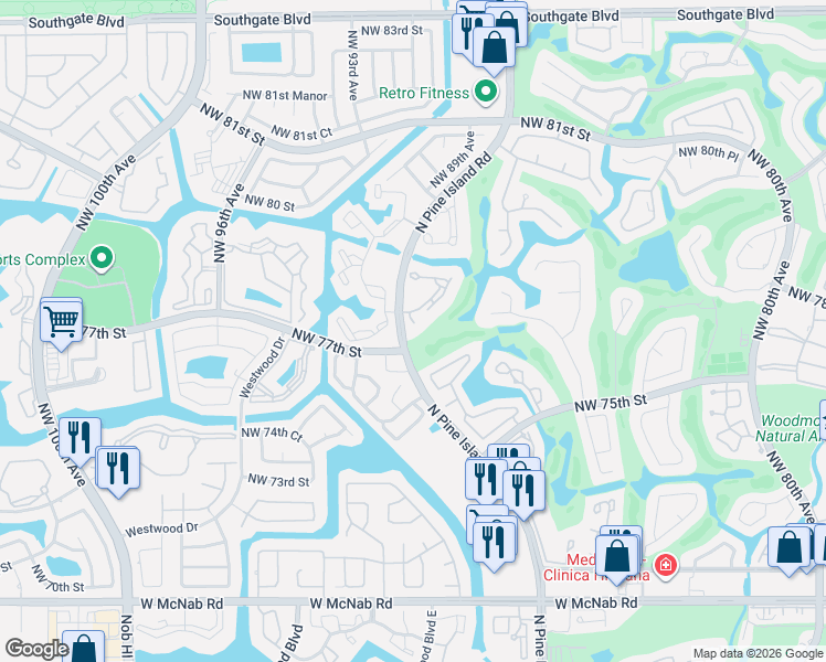 map of restaurants, bars, coffee shops, grocery stores, and more near in Tamarac