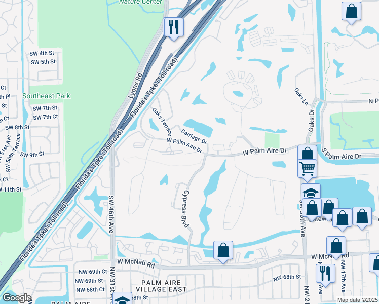 map of restaurants, bars, coffee shops, grocery stores, and more near 4102 Carriage Drive in Pompano Beach