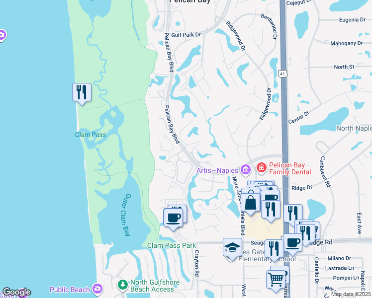 map of restaurants, bars, coffee shops, grocery stores, and more near 5922 Via Lugano in Naples