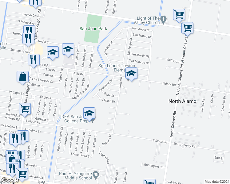 map of restaurants, bars, coffee shops, grocery stores, and more near 730 Carmen Street in San Juan