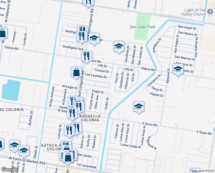 map of restaurants, bars, coffee shops, grocery stores, and more near 219 Encino Dr in San Juan