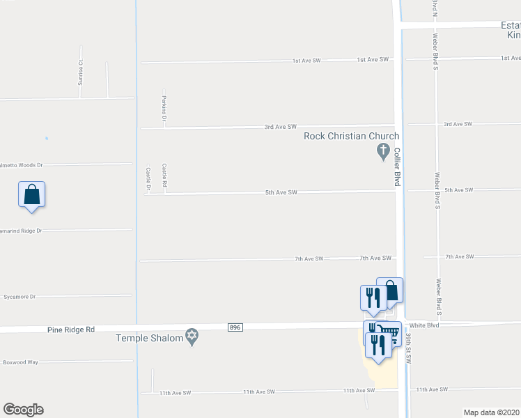 map of restaurants, bars, coffee shops, grocery stores, and more near 4410 5th Avenue Southwest in Naples