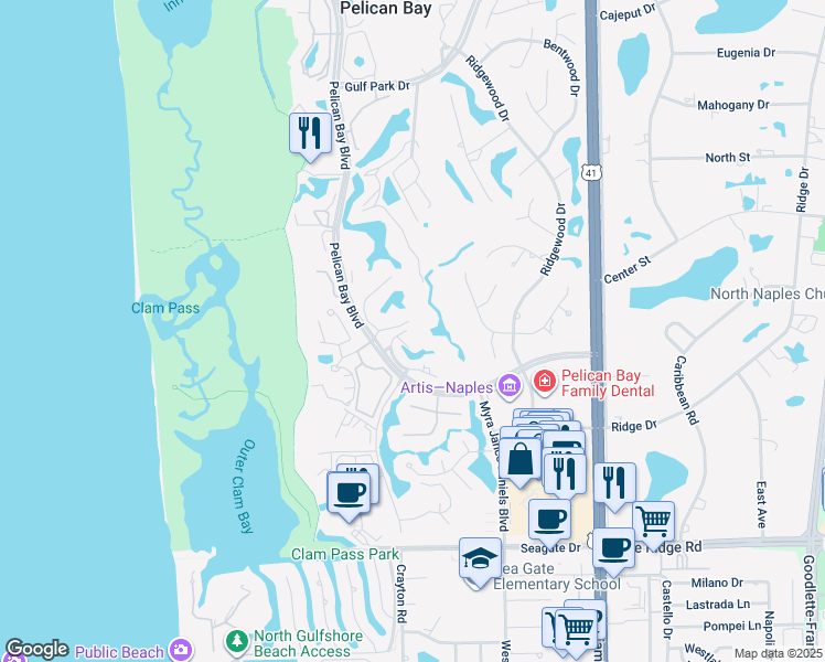 map of restaurants, bars, coffee shops, grocery stores, and more near 5940 Via Lugano in Naples