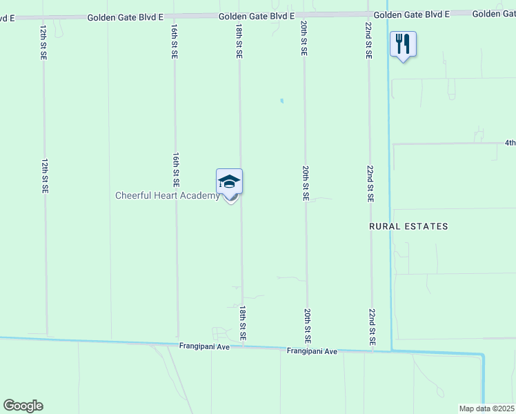 map of restaurants, bars, coffee shops, grocery stores, and more near 560 18th Street Southeast in Naples
