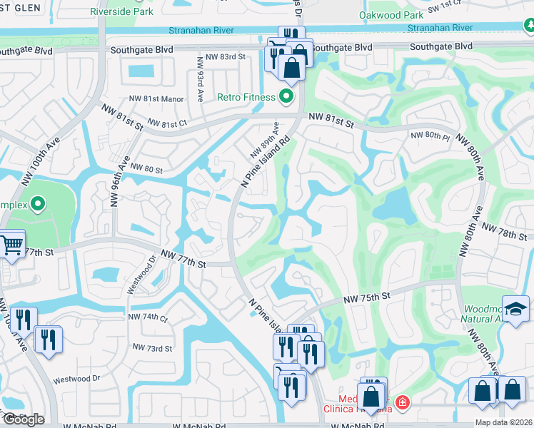 map of restaurants, bars, coffee shops, grocery stores, and more near 8771 Holly Court in Tamarac