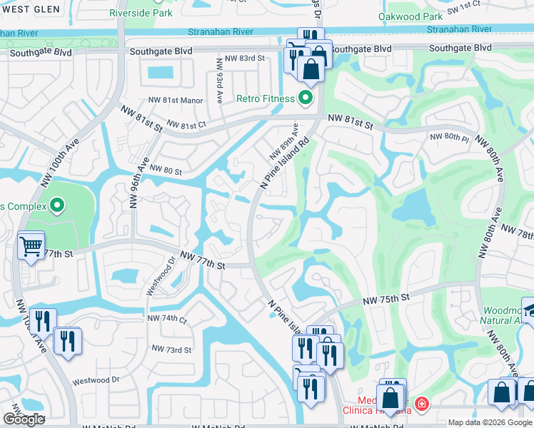 map of restaurants, bars, coffee shops, grocery stores, and more near 8771 Holly Court in Tamarac