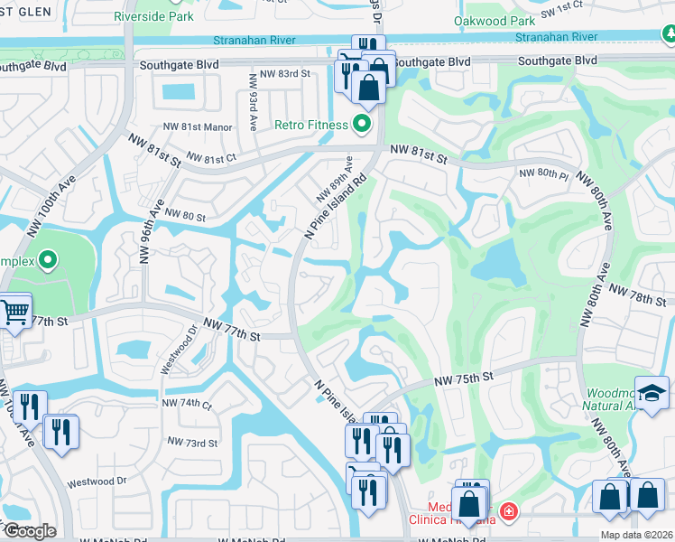 map of restaurants, bars, coffee shops, grocery stores, and more near 8771 Holly Court in Tamarac