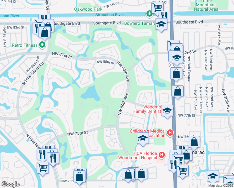 map of restaurants, bars, coffee shops, grocery stores, and more near 8059 Buttonwood Circle in Tamarac