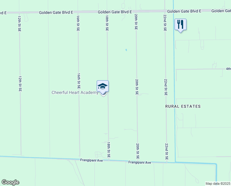 map of restaurants, bars, coffee shops, grocery stores, and more near 560 18th Street Southeast in Naples