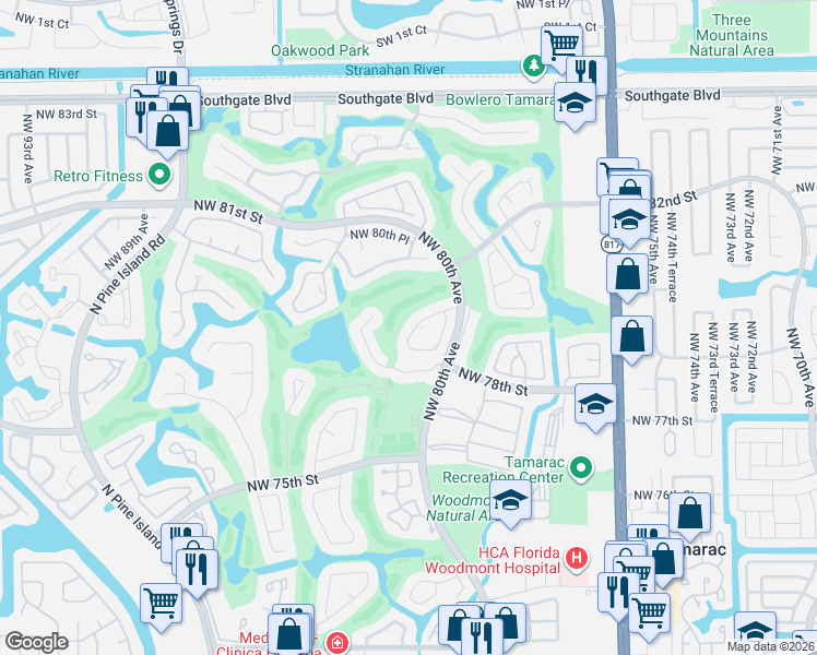 map of restaurants, bars, coffee shops, grocery stores, and more near 8059 Buttonwood Circle in Tamarac