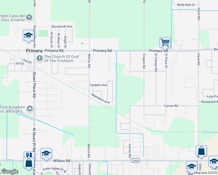 map of restaurants, bars, coffee shops, grocery stores, and more near 23283 Grapefruit Avenue in Harlingen