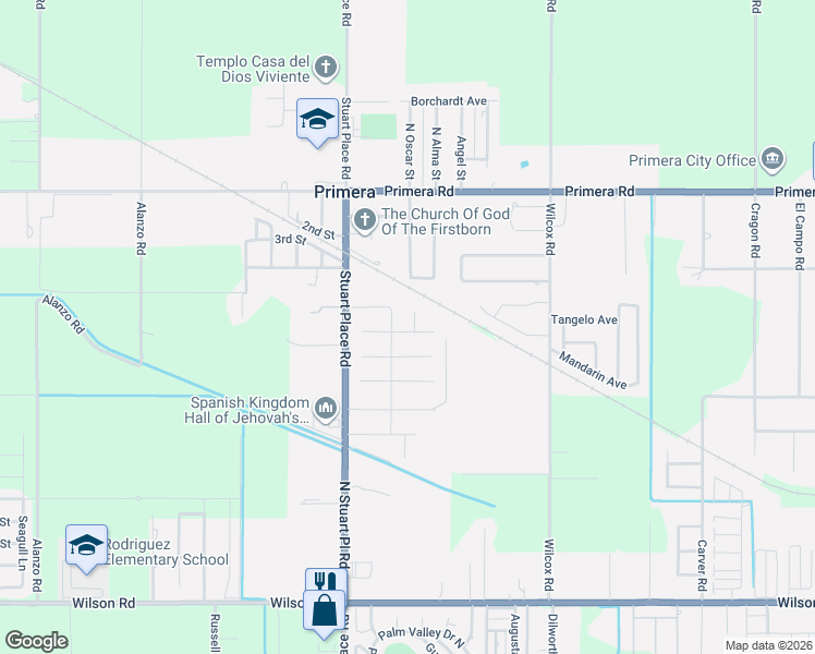 map of restaurants, bars, coffee shops, grocery stores, and more near 23241 McGee Court in Harlingen
