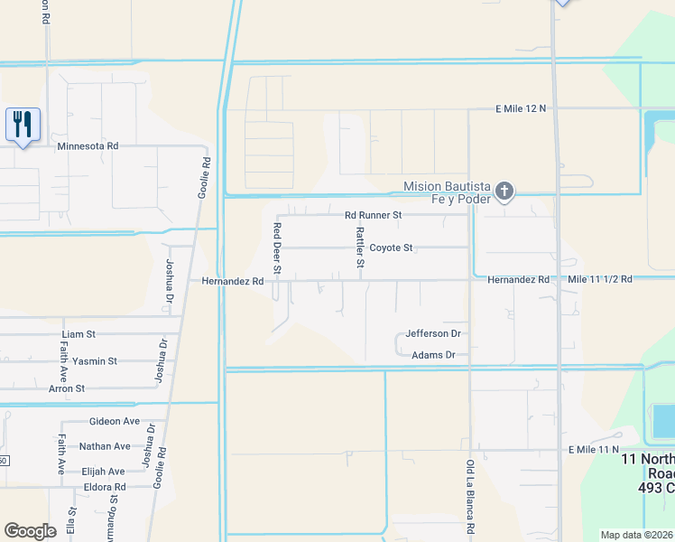 map of restaurants, bars, coffee shops, grocery stores, and more near 1001 East Hernandez Road in Donna