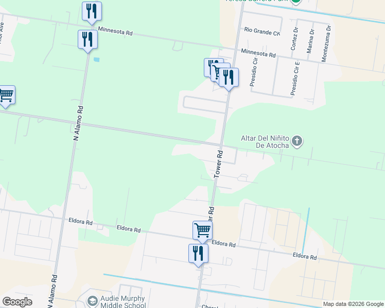 map of restaurants, bars, coffee shops, grocery stores, and more near 515 Earling Road in Alamo