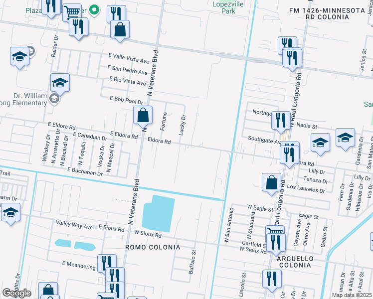 map of restaurants, bars, coffee shops, grocery stores, and more near 613 Eldora Road in San Juan
