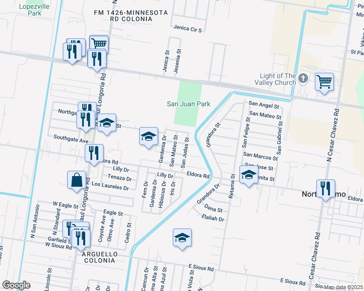 map of restaurants, bars, coffee shops, grocery stores, and more near 509 San Marcos Street in San Juan