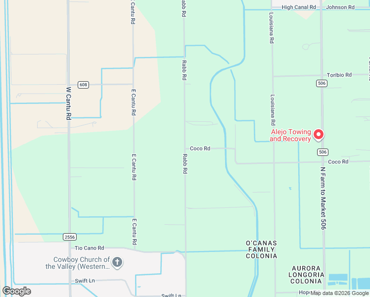 map of restaurants, bars, coffee shops, grocery stores, and more near 23132 Rabb Rd in La Feria