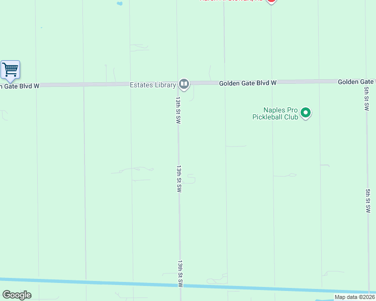 map of restaurants, bars, coffee shops, grocery stores, and more near 280 13th Street Southwest in Naples