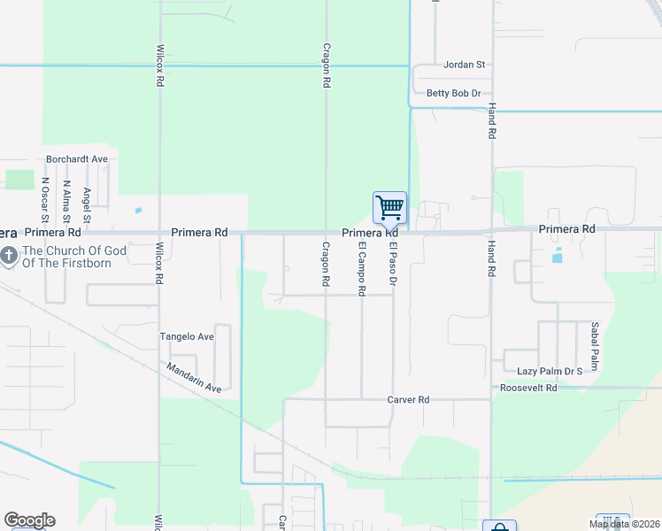 map of restaurants, bars, coffee shops, grocery stores, and more near 23087 Cragon Road in Harlingen