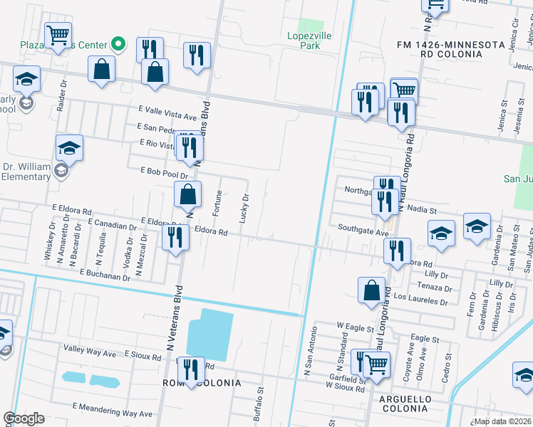 map of restaurants, bars, coffee shops, grocery stores, and more near 2818 Angelica Drive in San Juan