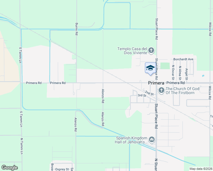 map of restaurants, bars, coffee shops, grocery stores, and more near 16082 Primera Road in Harlingen