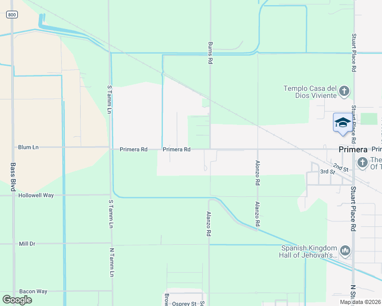 map of restaurants, bars, coffee shops, grocery stores, and more near 15704 Primera Road in Harlingen