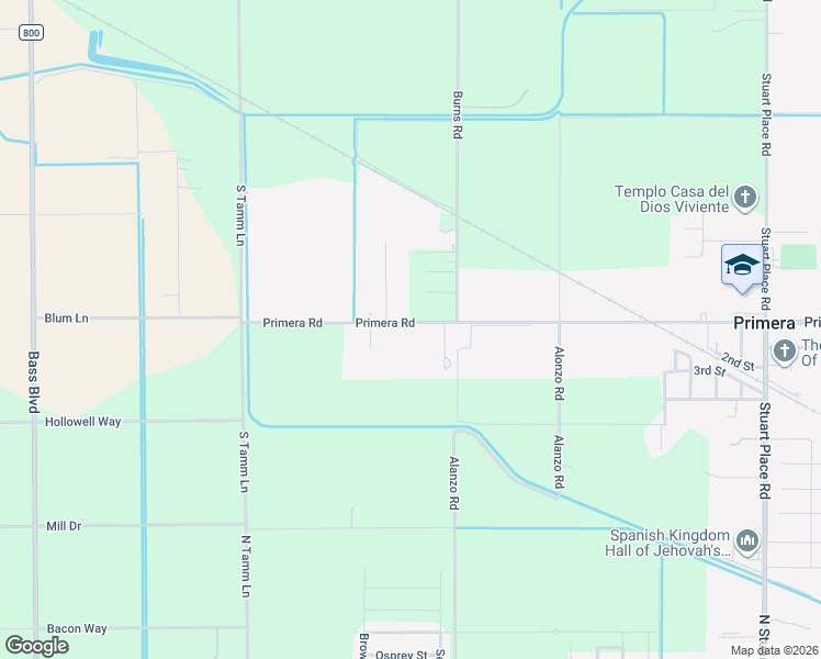 map of restaurants, bars, coffee shops, grocery stores, and more near 15704 Primera Road in Harlingen