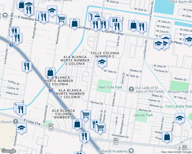 map of restaurants, bars, coffee shops, grocery stores, and more near 1705 Salinas Street in Mission