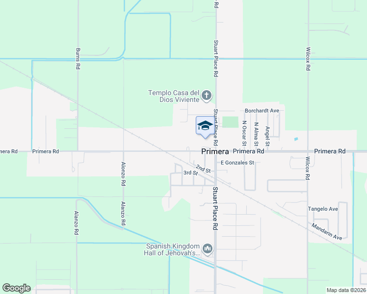 map of restaurants, bars, coffee shops, grocery stores, and more near 16373 Primera Road in Harlingen