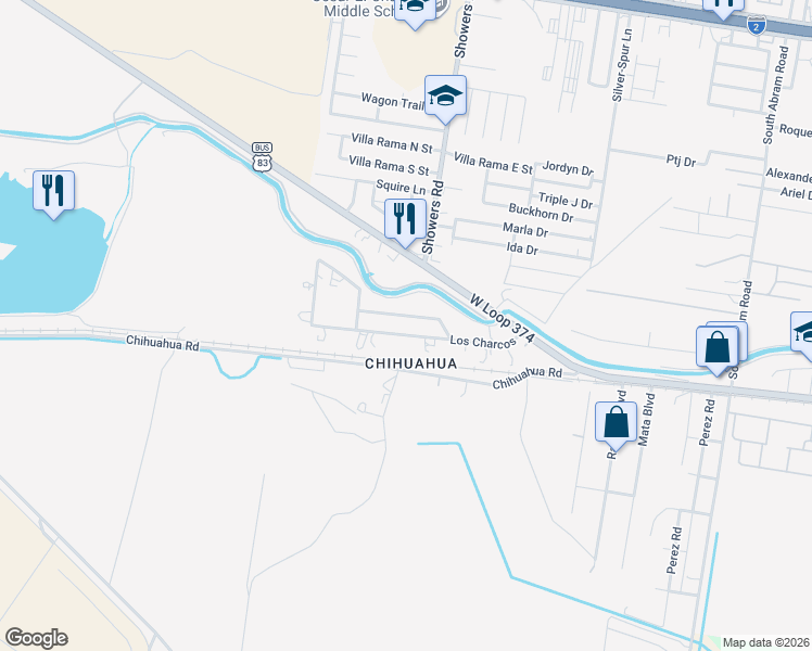 map of restaurants, bars, coffee shops, grocery stores, and more near 7621 Los Charcos in Mission