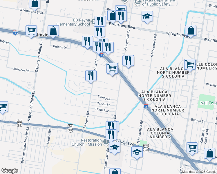 map of restaurants, bars, coffee shops, grocery stores, and more near 923 Princess Lea Drive in Mission