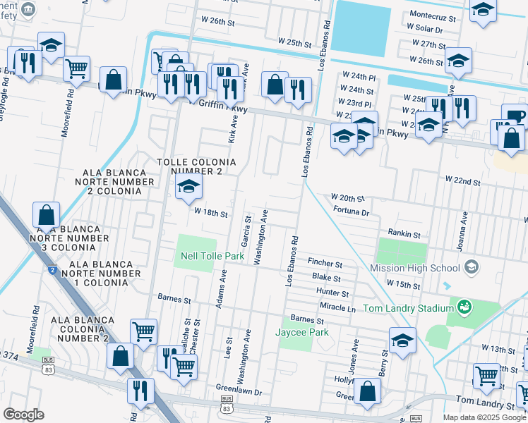 map of restaurants, bars, coffee shops, grocery stores, and more near 1608 Rankin Street in Mission